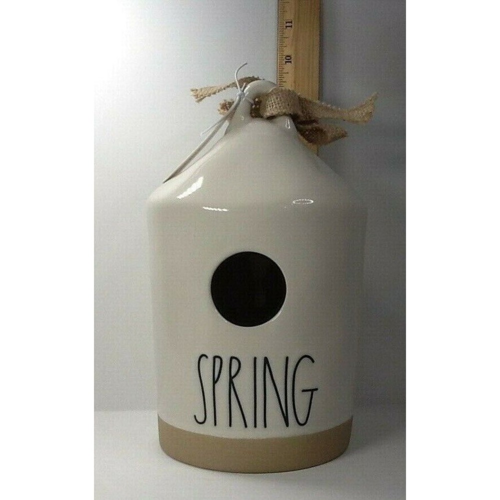RAE DUNN white "SPRING" BIRDHOUSE BY MAGENTA‎